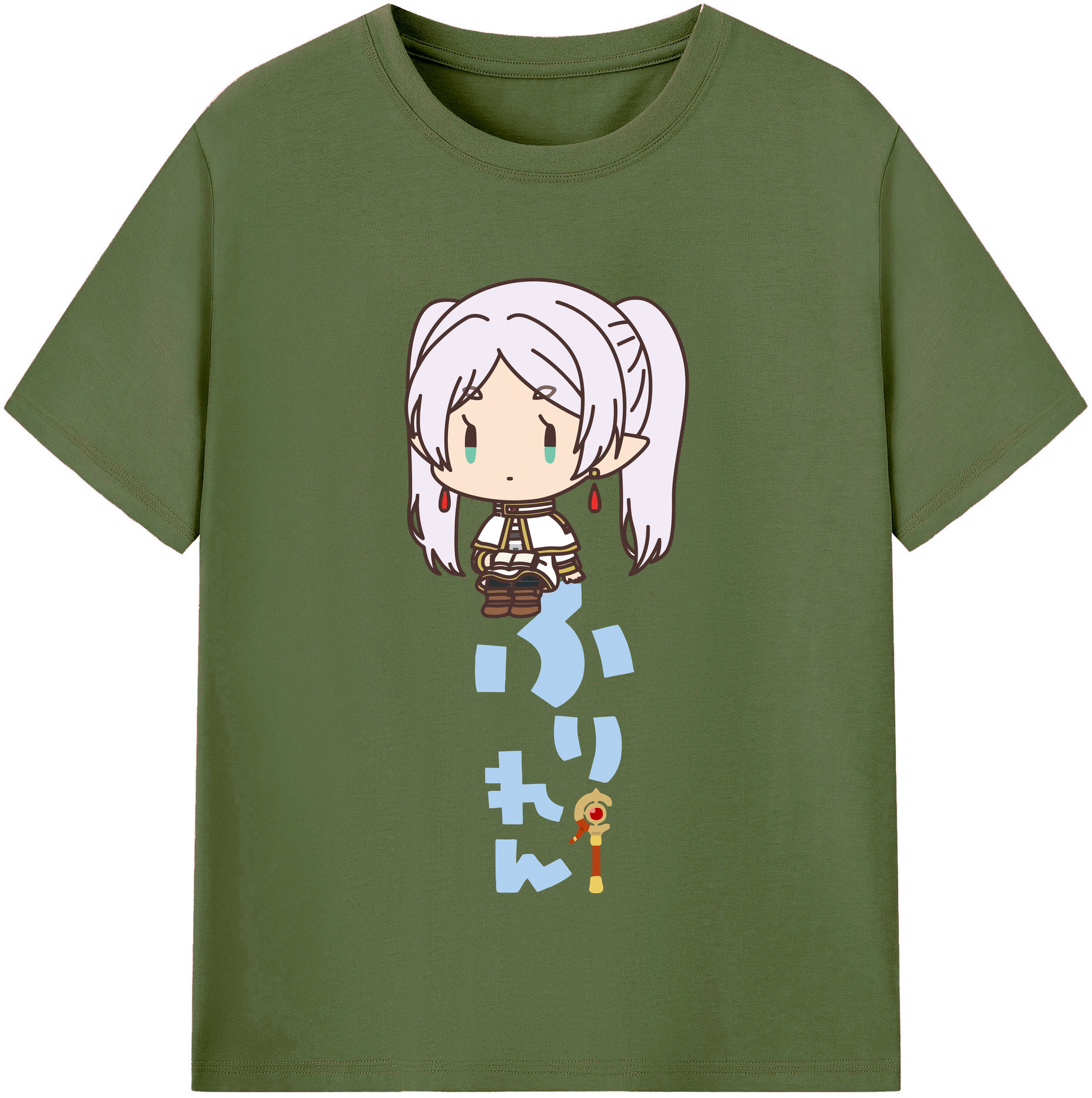 （画像用） 葬送のフリーレン Frieren 綿100％半袖Tシャツ（フロントプリント）